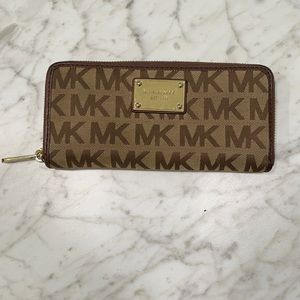 Michael Kors Canvas Monogram Zip Wallet